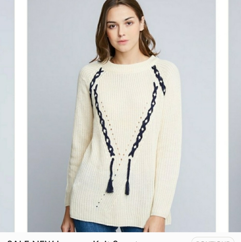 Lace up Knit Sweater